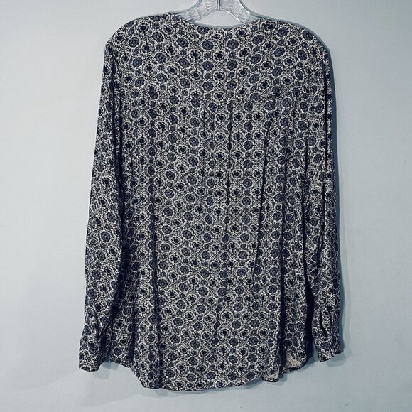 Beaded Embellished Blouse Top‎ Womens 3X Rayon Boho Flowy Floral Long V-Neck - Picture 3 of 11